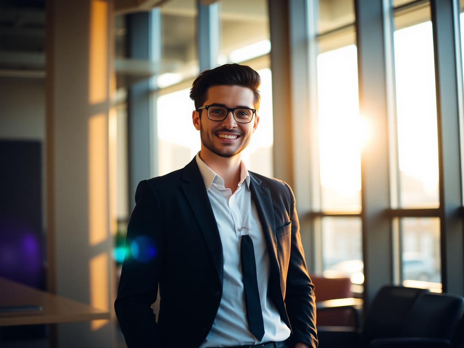 Sales representative working in a modern insurance agency